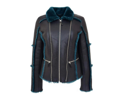 Women’s Shearling Aviator Jacket – Real Sheepskin Leather Design