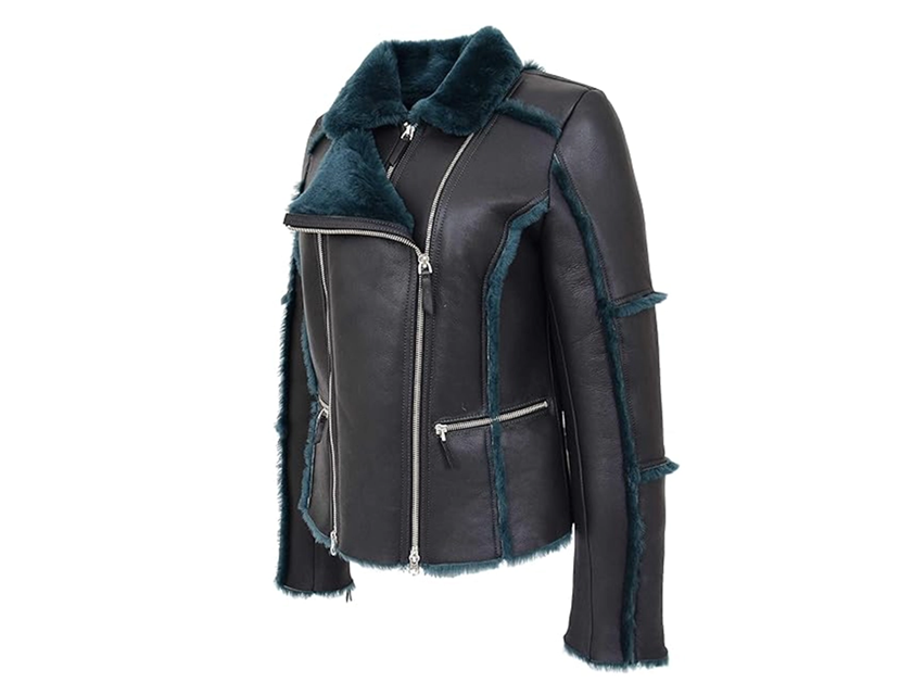 Women’s Shearling Aviator Jacket – Real Sheepskin Leather Design - Image 2