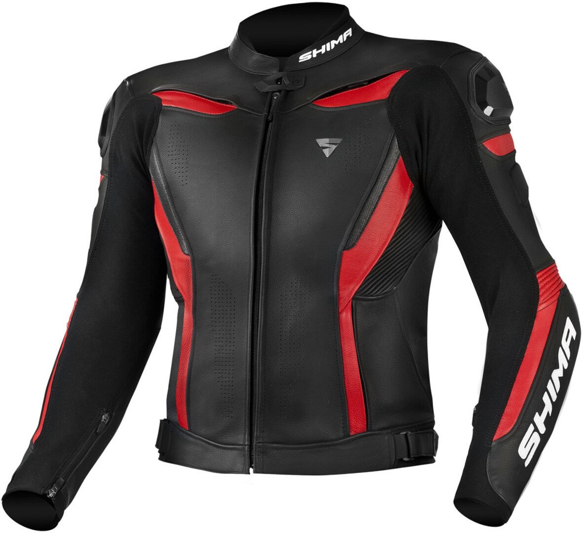 Red and Black Leather Racing Jacket Motorbike Jacket
