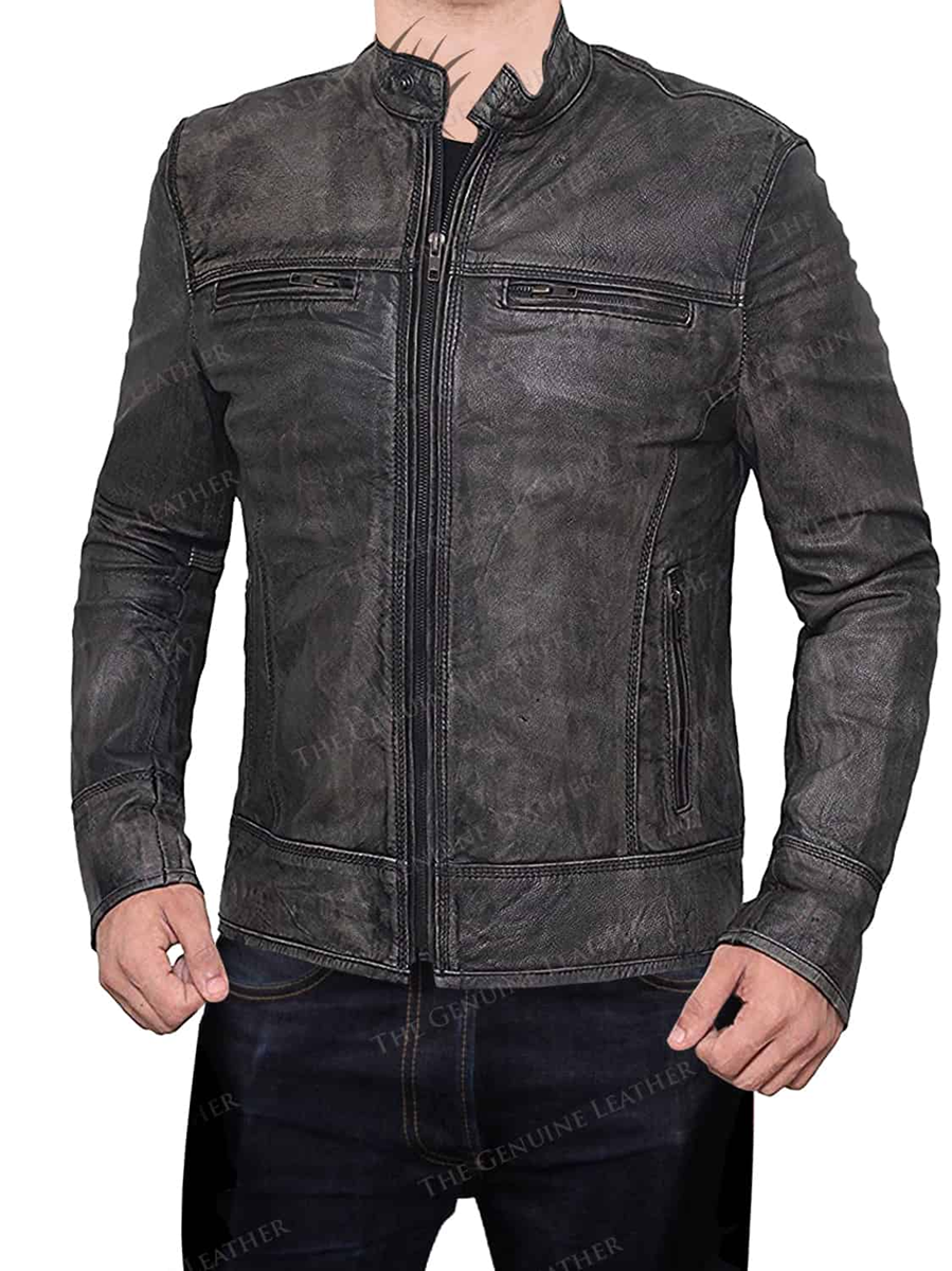 Men’s Bomber Lambskin Genuine Leather Jacket – Classic Black Soft Leather Bomber Jacket - Image 3