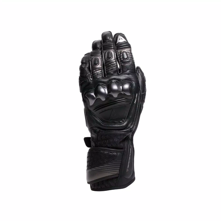 Fiero Motorbike Leather Racing Gloves Full Black - Image 8