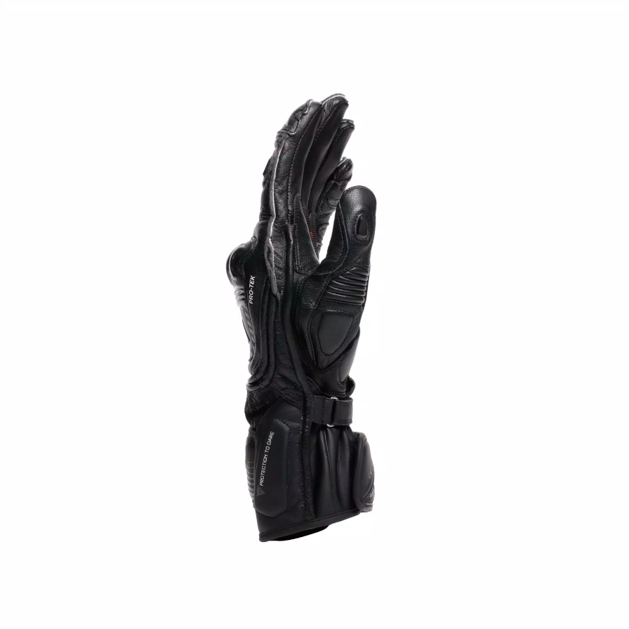 Fiero Motorbike Leather Racing Gloves Full Black - Image 7