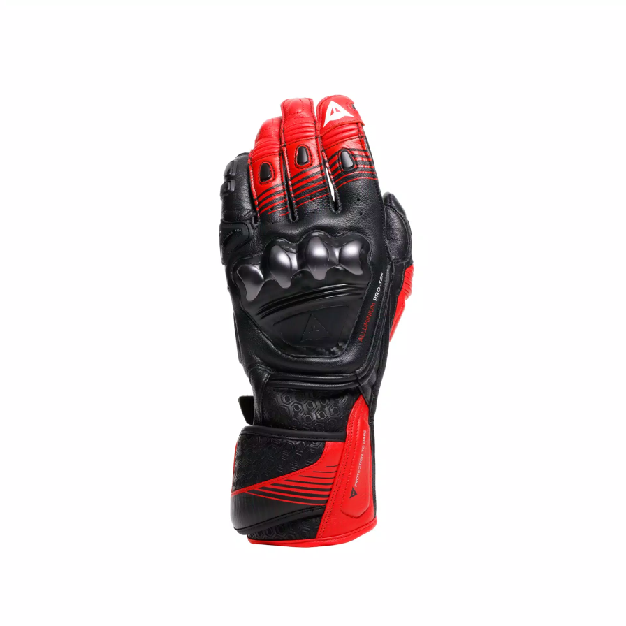 Fiero Motorbike Leather Racing Gloves Red & Black - Image 4