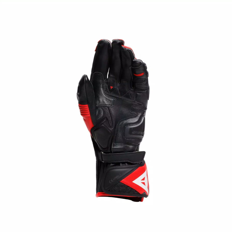 Fiero Motorbike Leather Racing Gloves Red & Black - Image 2
