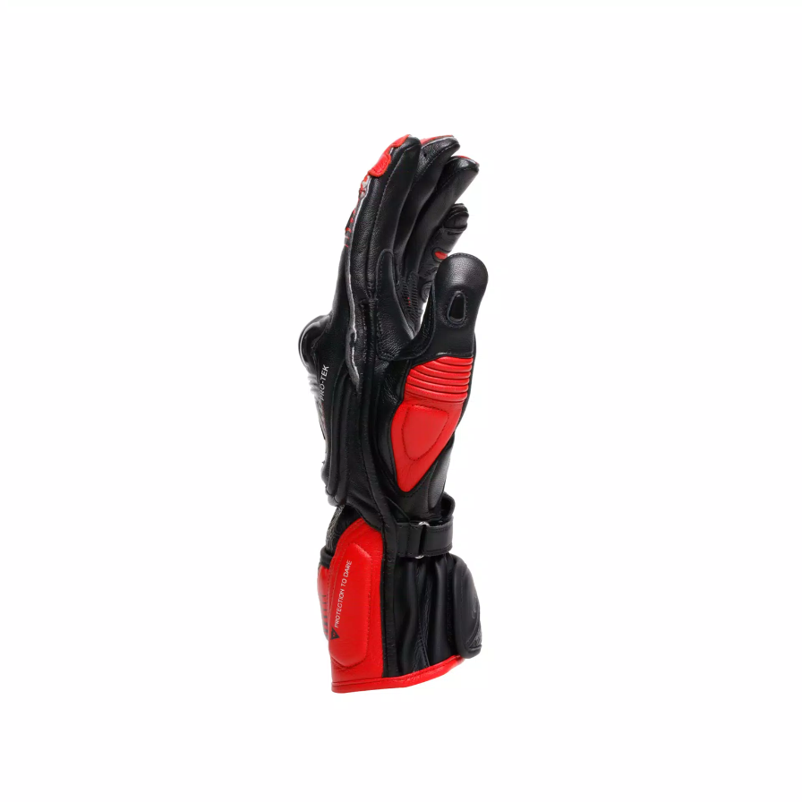 Fiero Motorbike Leather Racing Gloves Red & Black - Image 3