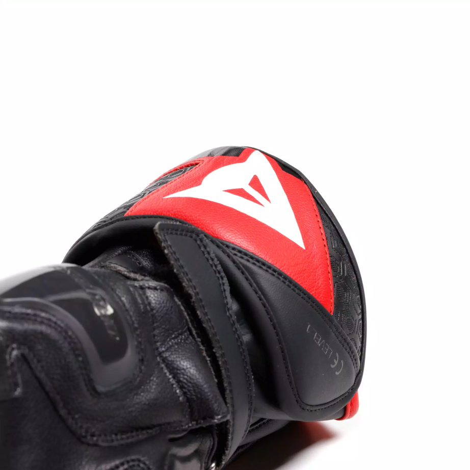 Fiero Motorbike Leather Racing Gloves Red & Black - Image 7