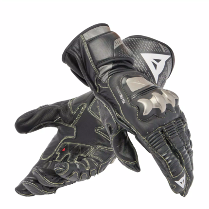 Full Metal Men's Motorbike Leather Racing Gloves Black