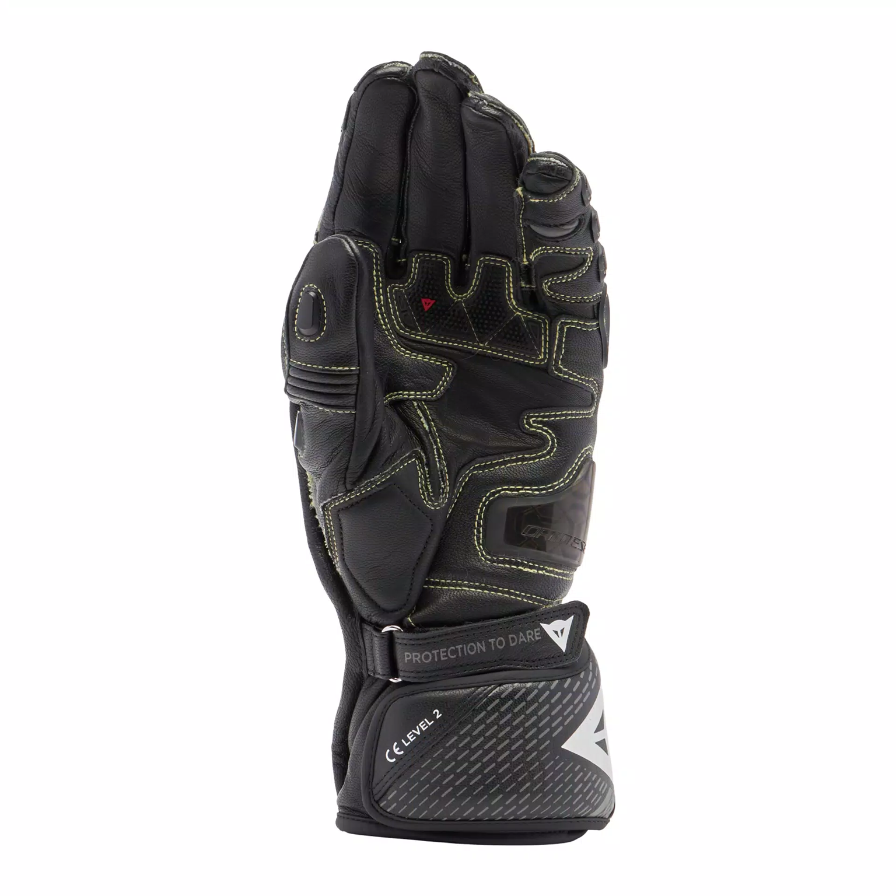 Full Metal Men's Motorbike Leather Racing Gloves Black - Image 3