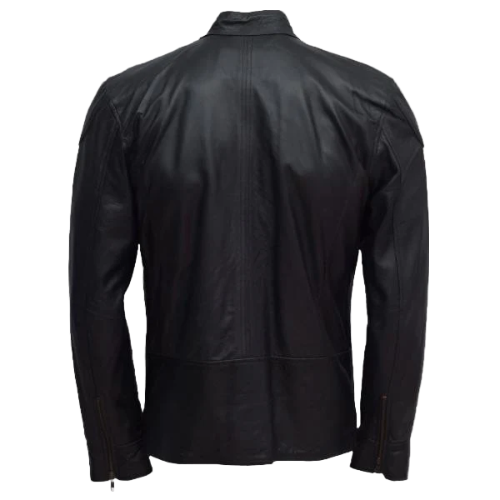 Men’s Lightweight Soft Black Sheepskin Leather Jacket – Classic Slim Fit Fashion Jacket - Image 2