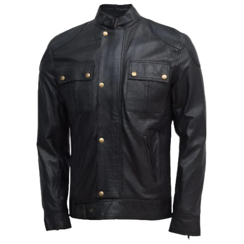 Men’s Lightweight Soft Black Sheepskin Leather Jacket – Classic Slim Fit Fashion Jacket