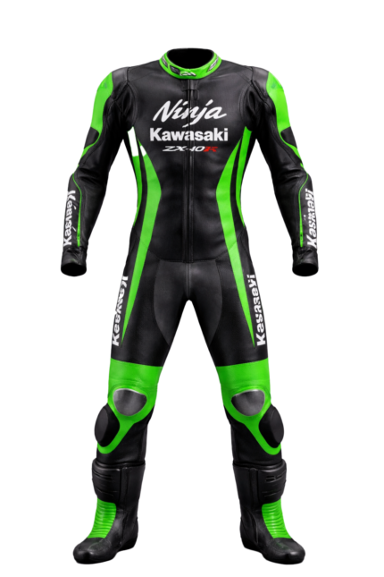 Kawasaki Professional Biker Leather Racing Suit Ready for Track
