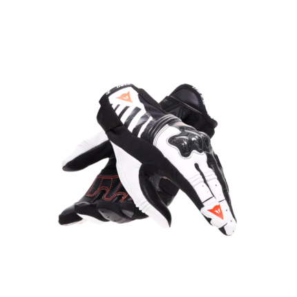 Reacto Carbon Short Leather Gloves for Women Black & White