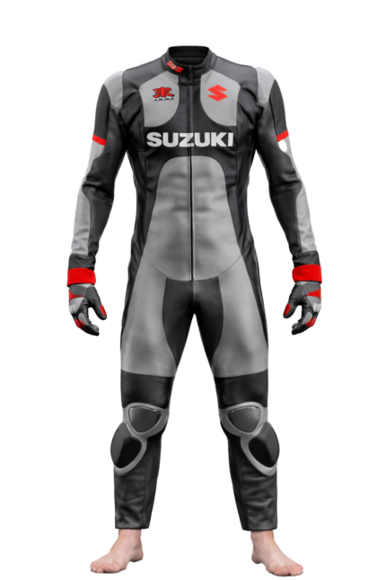 Men’s Motorcycle Leather Racing Suit – CE Armor Protection