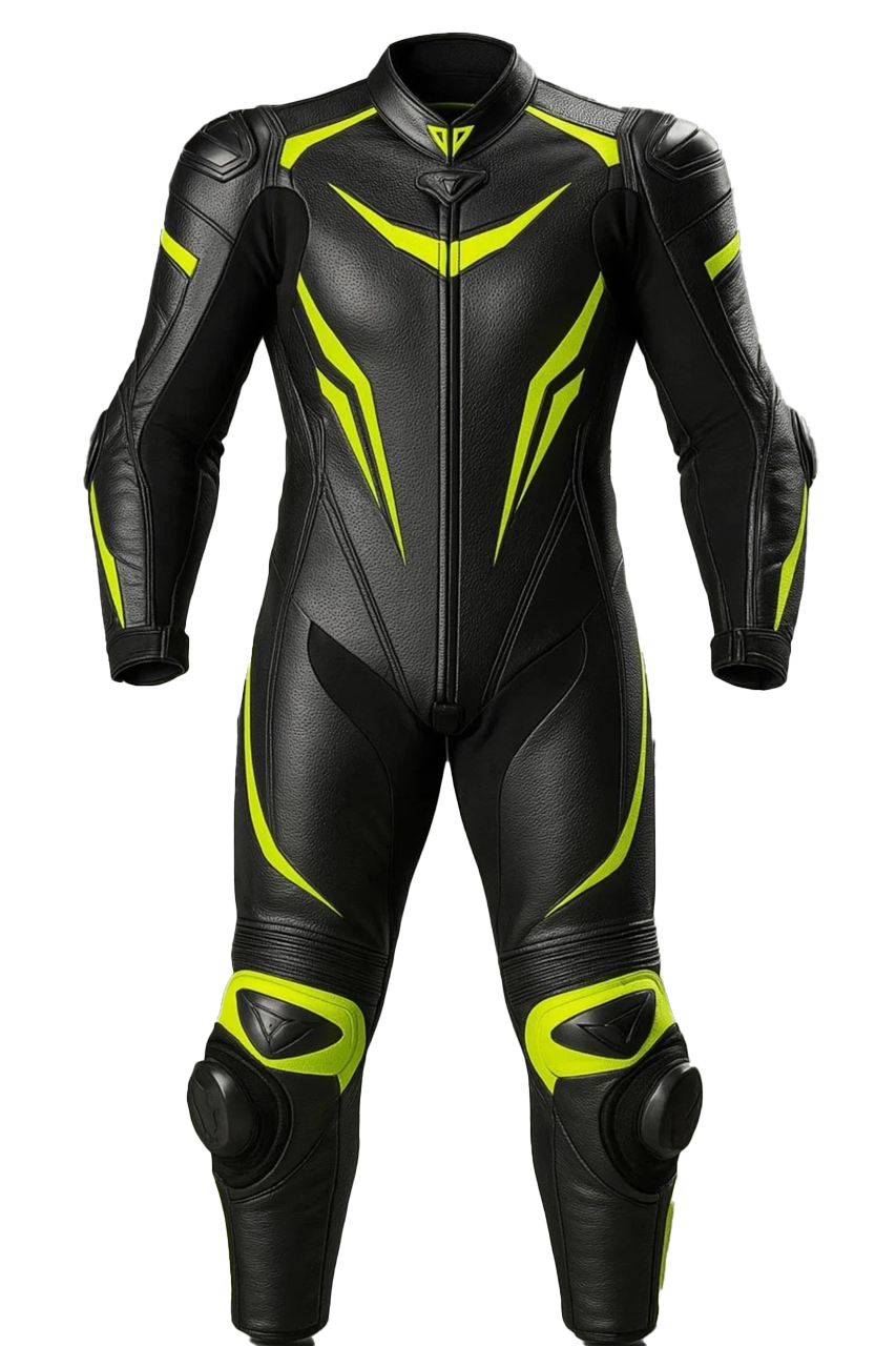 Black & Neno Yellow Professional Motorcycle Racing Suit Premium Leather MotoGP Biker Suit with CE Armor