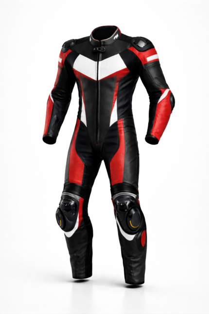 Men’s Motorcycle Leather Racing Suit with CE Armor Protection