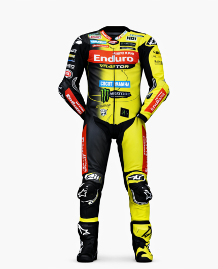 Pro Enduro Style Yellow Black Motorcycle Racing Suit Full Leather MotoGP Design Custom Fit Available