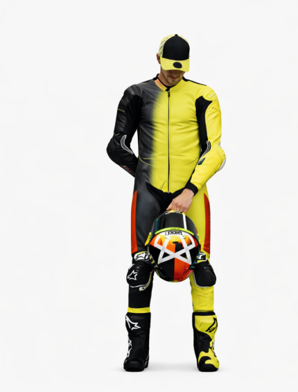Pro Enduro Style Yellow Black Motorcycle Racing Suit Full Leather MotoGP Design Own Logos