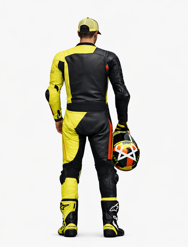 Pro Enduro Style Yellow Black Motorcycle Racing Suit Full Leather MotoGP Design Own Logos - Image 2