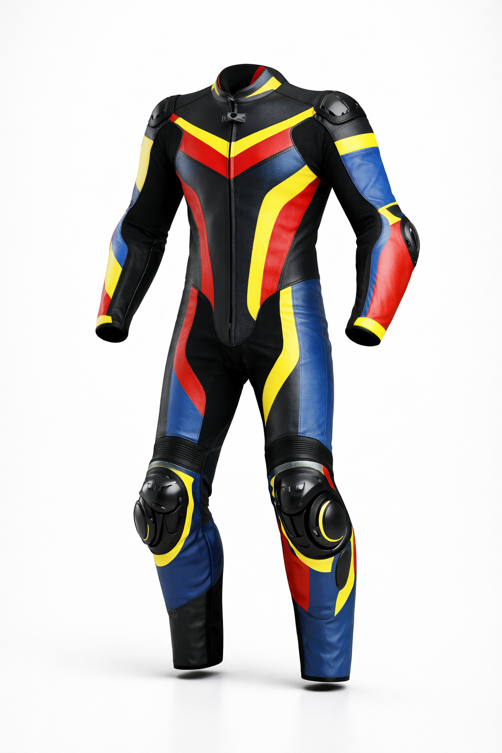 Premium Leather Motorcycle Racing Suit with Knee Sliders