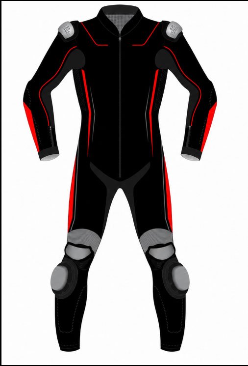 Black Red Motorbike Custom Leather Racing Suit